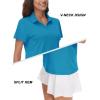 image:imageTACVASEN Womens VNeck Polo Shirts UPF 50 Short Sleeve Sun Protection Quick Dry Golf Polos Collared Shirt13green Blue