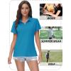 image:imageTACVASEN Womens VNeck Polo Shirts UPF 50 Short Sleeve Sun Protection Quick Dry Golf Polos Collared Shirt13green Blue