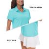image:imageTACVASEN Womens VNeck Polo Shirts UPF 50 Short Sleeve Sun Protection Quick Dry Golf Polos Collared Shirt15light Lake Blue