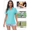 image:imageTACVASEN Womens VNeck Polo Shirts UPF 50 Short Sleeve Sun Protection Quick Dry Golf Polos Collared Shirt15light Lake Blue