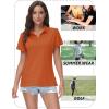image:imageTACVASEN Womens VNeck Polo Shirts UPF 50 Short Sleeve Sun Protection Quick Dry Golf Polos Collared Shirt16dark Orange