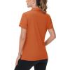image:imageTACVASEN Womens VNeck Polo Shirts UPF 50 Short Sleeve Sun Protection Quick Dry Golf Polos Collared Shirt16dark Orange