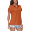 image:imageTACVASEN Womens VNeck Polo Shirts UPF 50 Short Sleeve Sun Protection Quick Dry Golf Polos Collared Shirt16dark Orange