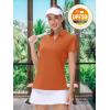image:imageTACVASEN Womens VNeck Polo Shirts UPF 50 Short Sleeve Sun Protection Quick Dry Golf Polos Collared Shirt16dark Orange