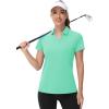 image:imageTACVASEN Womens VNeck Polo Shirts UPF 50 Short Sleeve Sun Protection Quick Dry Golf Polos Collared Shirt17mint Green