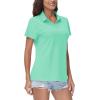 image:imageTACVASEN Womens VNeck Polo Shirts UPF 50 Short Sleeve Sun Protection Quick Dry Golf Polos Collared Shirt17mint Green