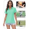 image:imageTACVASEN Womens VNeck Polo Shirts UPF 50 Short Sleeve Sun Protection Quick Dry Golf Polos Collared Shirt17mint Green