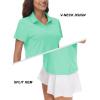 image:imageTACVASEN Womens VNeck Polo Shirts UPF 50 Short Sleeve Sun Protection Quick Dry Golf Polos Collared Shirt17mint Green