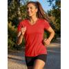 image:imageTACVASEN Womens VNeck T Shirts Short Sleeve UPF 50 Sun Protection Performance Quick Dry Athletic Workout Tee Tops05 Tomato Red