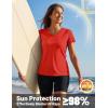 image:imageTACVASEN Womens VNeck T Shirts Short Sleeve UPF 50 Sun Protection Performance Quick Dry Athletic Workout Tee Tops05 Tomato Red