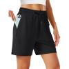 image:imageTACVASEN Womens 5 Hiking Shorts Quick Dry Lightweight UPF 50 Athletic Shorts with Pockets Summer Golf Casul Workout01 Black