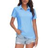 image:imageTACVASEN Womens VNeck Polo Shirts UPF 50 Short Sleeve Sun Protection Quick Dry Golf Polos Collared Shirt09waterfall Blue