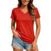 image:imageTACVASEN Womens VNeck T Shirts Short Sleeve UPF 50 Sun Protection Performance Quick Dry Athletic Workout Tee Tops05 Tomato Red