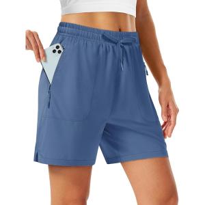 image:imageTACVASEN Womens 5 Hiking Shorts Quick Dry Lightweight UPF 50 Athletic Shorts with Pockets Summer Golf Casul WorkoutBluegray