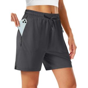 image:imageTACVASEN Womens 5 Hiking Shorts Quick Dry Lightweight UPF 50 Athletic Shorts with Pockets Summer Golf Casul WorkoutDarkgrey
