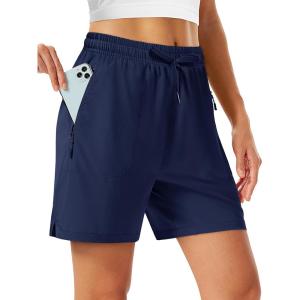 image:imageTACVASEN Womens 5 Hiking Shorts Quick Dry Lightweight UPF 50 Athletic Shorts with Pockets Summer Golf Casul WorkoutNavy