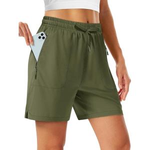 image:imageTACVASEN Womens 5 Hiking Shorts Quick Dry Lightweight UPF 50 Athletic Shorts with Pockets Summer Golf Casul WorkoutSage Green