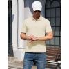 image:imageTACVASEN Mens Polo Shirts 2 Button Textured Knit Casual Short Sleeve Summer Vacation Shirts Lightweight Golf Polo TBeige White