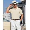 image:imageTACVASEN Mens Polo Shirts 2 Button Textured Knit Casual Short Sleeve Summer Vacation Shirts Lightweight Golf Polo TBeige White