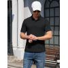 image:imageTACVASEN Mens Polo Shirts 2 Button Textured Knit Casual Short Sleeve Summer Vacation Shirts Lightweight Golf Polo TBlack
