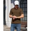 image:imageTACVASEN Mens Polo Shirts 2 Button Textured Knit Casual Short Sleeve Summer Vacation Shirts Lightweight Golf Polo TDark Coffee