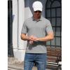 image:imageTACVASEN Mens Polo Shirts 2 Button Textured Knit Casual Short Sleeve Summer Vacation Shirts Lightweight Golf Polo TLight Grey