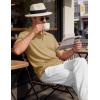 image:imageTACVASEN Mens Polo Shirts 2 Button Textured Knit Casual Short Sleeve Summer Vacation Shirts Lightweight Golf Polo TLight Khaki