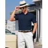 image:imageTACVASEN Mens Polo Shirts 2 Button Textured Knit Casual Short Sleeve Summer Vacation Shirts Lightweight Golf Polo TNavy