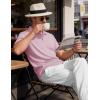 image:imageTACVASEN Mens Polo Shirts 2 Button Textured Knit Casual Short Sleeve Summer Vacation Shirts Lightweight Golf Polo TSakura Pink