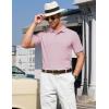 image:imageTACVASEN Mens Polo Shirts 2 Button Textured Knit Casual Short Sleeve Summer Vacation Shirts Lightweight Golf Polo TSakura Pink