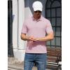 image:imageTACVASEN Mens Polo Shirts 2 Button Textured Knit Casual Short Sleeve Summer Vacation Shirts Lightweight Golf Polo TSakura Pink