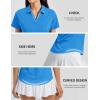 image:imageTACVASEN Womens Polo Shirts Short Sleeve Golf Tops UPF 50 Collared V Neck Tennis ShirtAzure
