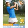 image:imageTACVASEN Womens Polo Shirts Short Sleeve Golf Tops UPF 50 Collared V Neck Tennis ShirtAzure