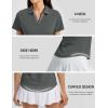 image:imageTACVASEN Womens Polo Shirts Short Sleeve Golf Tops UPF 50 Collared V Neck Tennis ShirtD Grey