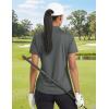 image:imageTACVASEN Womens Polo Shirts Short Sleeve Golf Tops UPF 50 Collared V Neck Tennis ShirtD Grey