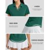 image:imageTACVASEN Womens Polo Shirts Short Sleeve Golf Tops UPF 50 Collared V Neck Tennis ShirtEgreen