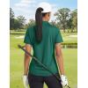 image:imageTACVASEN Womens Polo Shirts Short Sleeve Golf Tops UPF 50 Collared V Neck Tennis ShirtEgreen