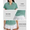 image:imageTACVASEN Womens Polo Shirts Short Sleeve Golf Tops UPF 50 Collared V Neck Tennis ShirtGray Green