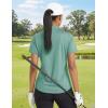 image:imageTACVASEN Womens Polo Shirts Short Sleeve Golf Tops UPF 50 Collared V Neck Tennis ShirtGray Green