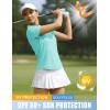 image:imageTACVASEN Womens Polo Shirts Short Sleeve Golf Tops UPF 50 Collared V Neck Tennis ShirtLake Blue