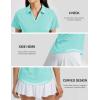 image:imageTACVASEN Womens Polo Shirts Short Sleeve Golf Tops UPF 50 Collared V Neck Tennis ShirtLake Blue