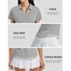 image:imageTACVASEN Womens Polo Shirts Short Sleeve Golf Tops UPF 50 Collared V Neck Tennis ShirtLight Grey