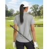 image:imageTACVASEN Womens Polo Shirts Short Sleeve Golf Tops UPF 50 Collared V Neck Tennis ShirtLight Grey