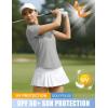 image:imageTACVASEN Womens Polo Shirts Short Sleeve Golf Tops UPF 50 Collared V Neck Tennis ShirtLight Grey