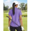 image:imageTACVASEN Womens Polo Shirts Short Sleeve Golf Tops UPF 50 Collared V Neck Tennis ShirtLt Purple