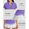 image:imageTACVASEN Womens Polo Shirts Short Sleeve Golf Tops UPF 50 Collared V Neck Tennis ShirtLt Purple