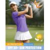 image:imageTACVASEN Womens Polo Shirts Short Sleeve Golf Tops UPF 50 Collared V Neck Tennis ShirtLt Purple