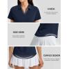image:imageTACVASEN Womens Polo Shirts Short Sleeve Golf Tops UPF 50 Collared V Neck Tennis ShirtNavy