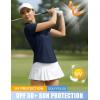 image:imageTACVASEN Womens Polo Shirts Short Sleeve Golf Tops UPF 50 Collared V Neck Tennis ShirtNavy