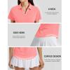 image:imageTACVASEN Womens Polo Shirts Short Sleeve Golf Tops UPF 50 Collared V Neck Tennis ShirtPink